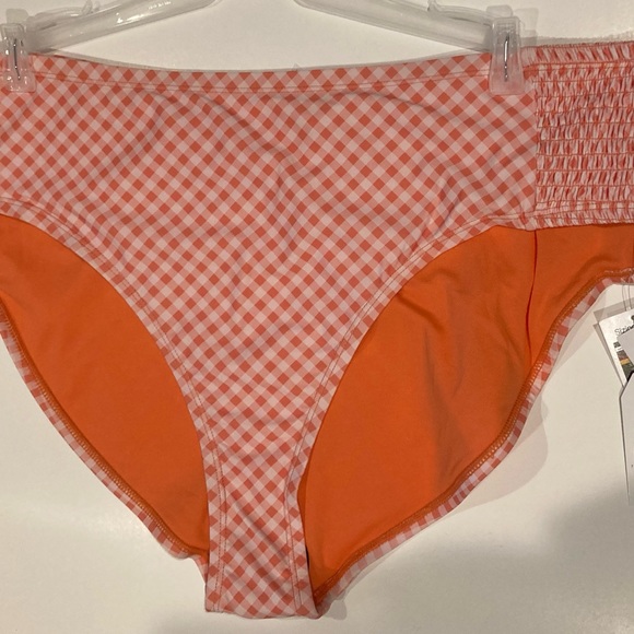 Time and Tru Orange Gingham Bikini Swim Bottom 3X - Picture 4 of 5